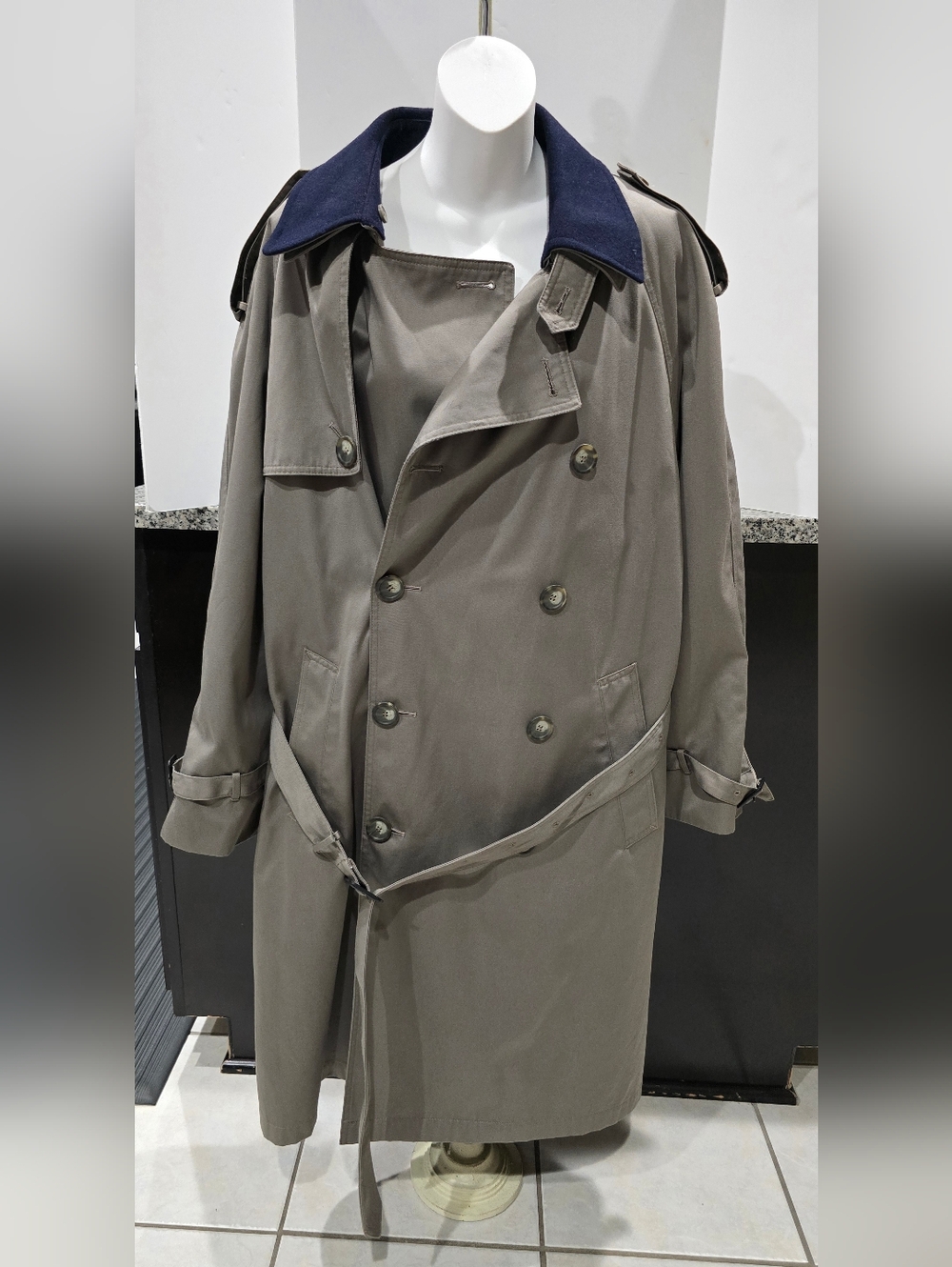 Lauren Ralph Lauren Khaki Edmond Trench Raincoat Overcoat Men's 40s